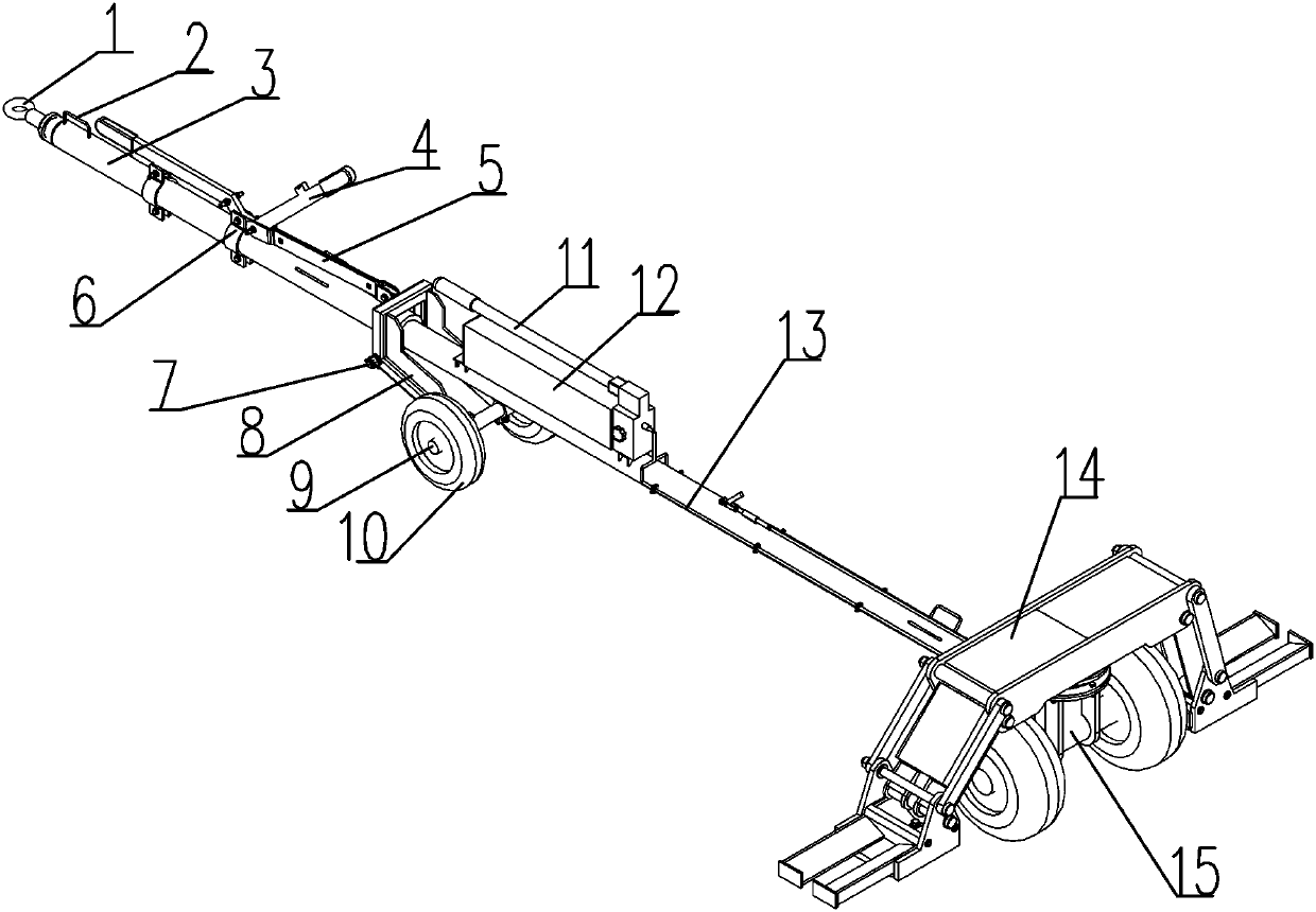 Towing vehicle structure for large scraped automobile and use method thereof