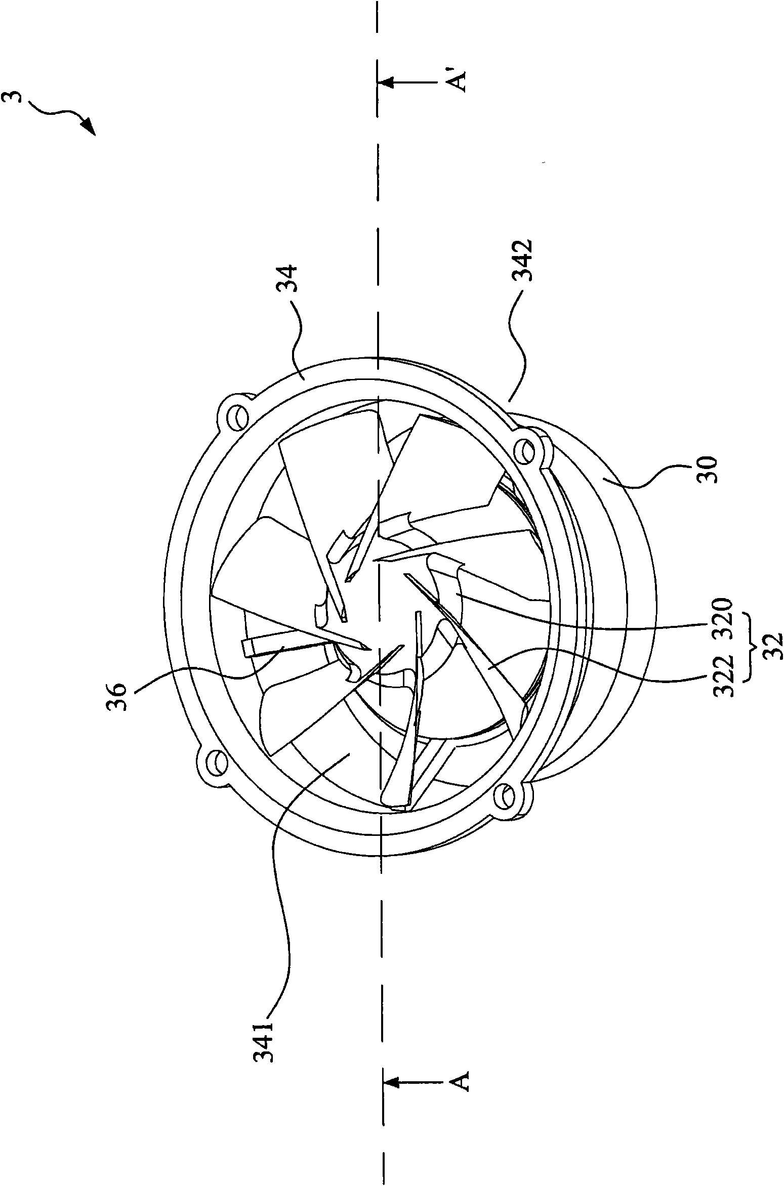 Fan and flow-guided structure thereof