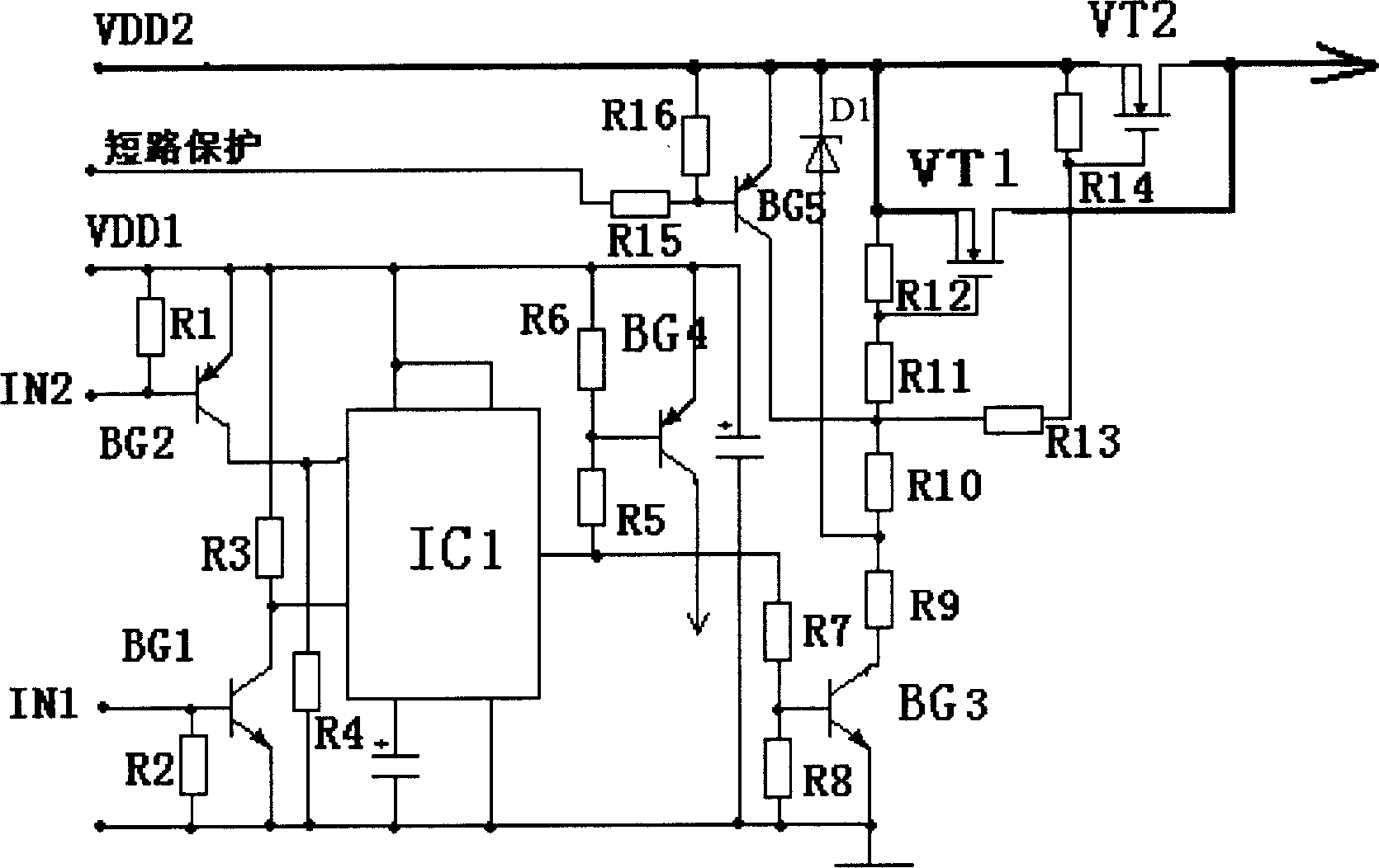 Voltage stabilized electronic power switch
