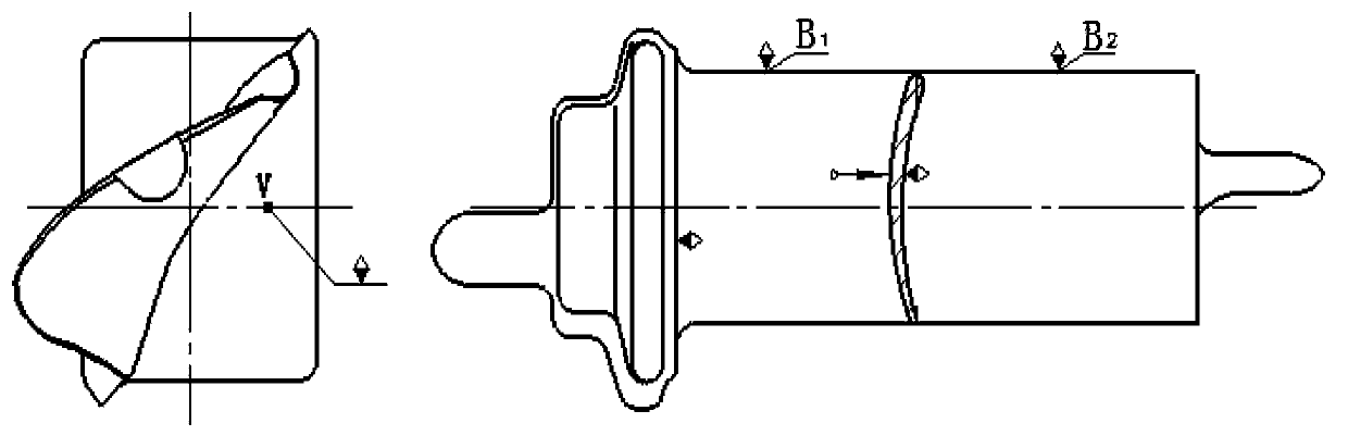 Method and clamp for moulding surface positioning clamping of finish forge blade