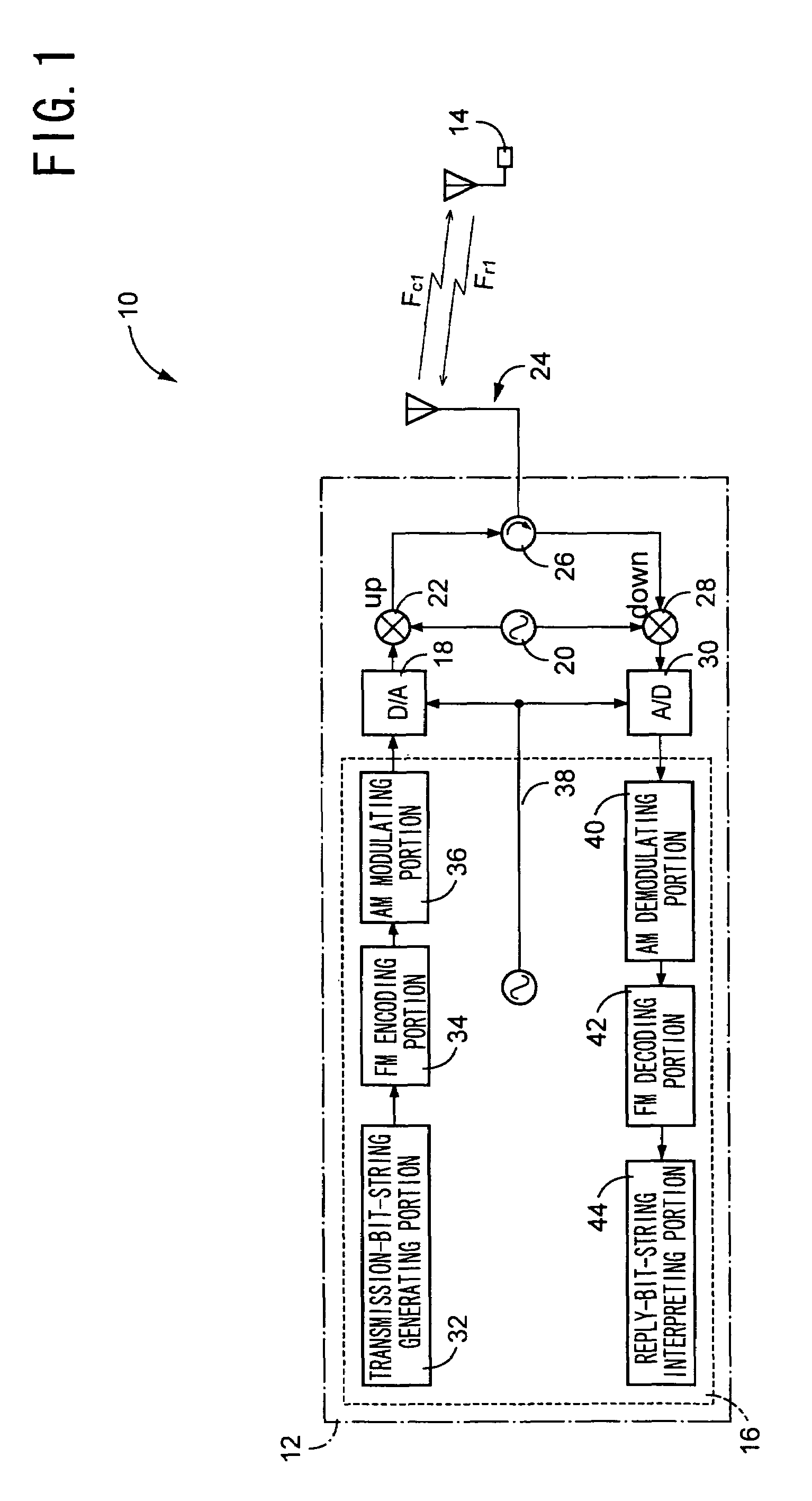 Radio-frequency identification tag communication device
