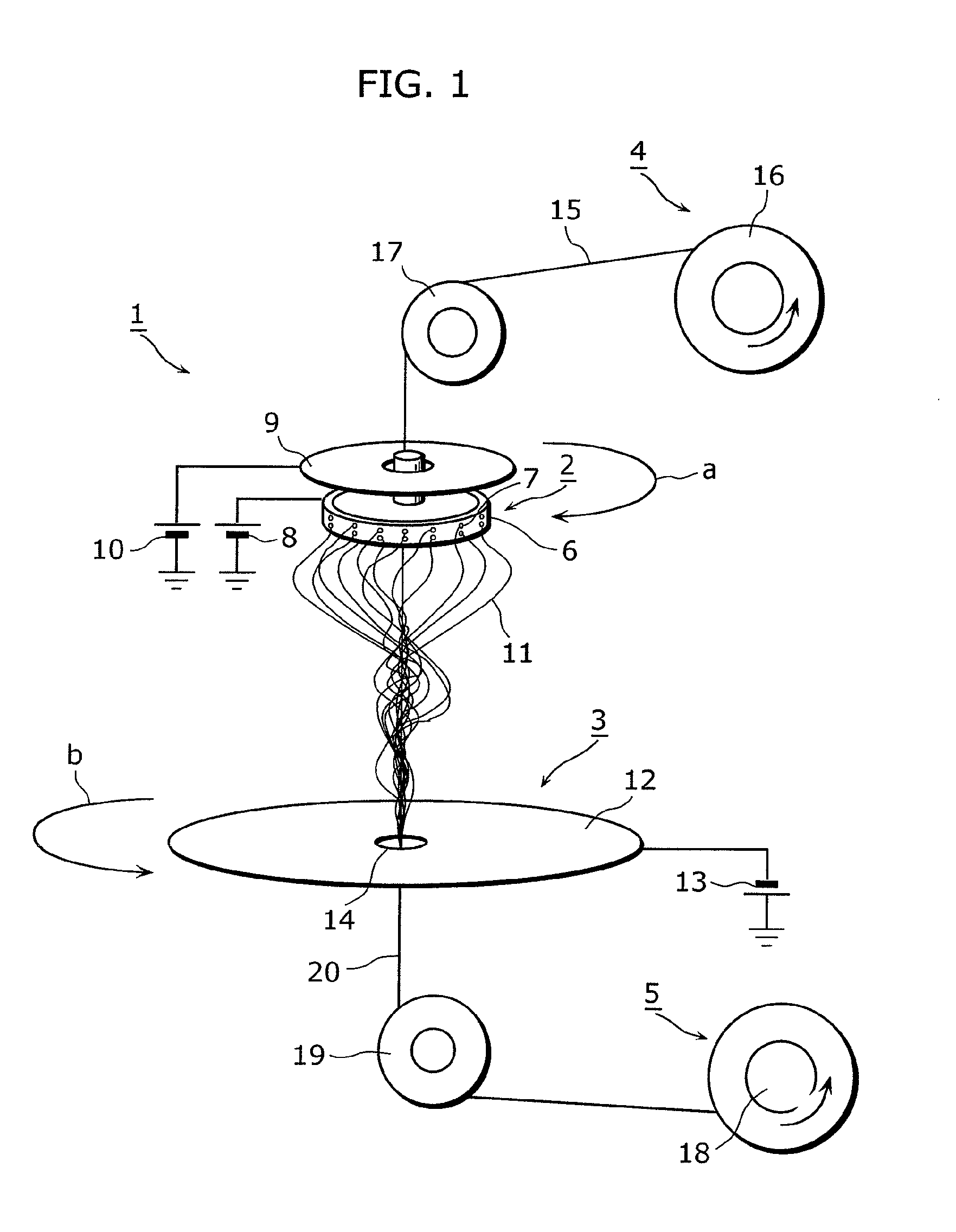 Nanofiber spinning method and device