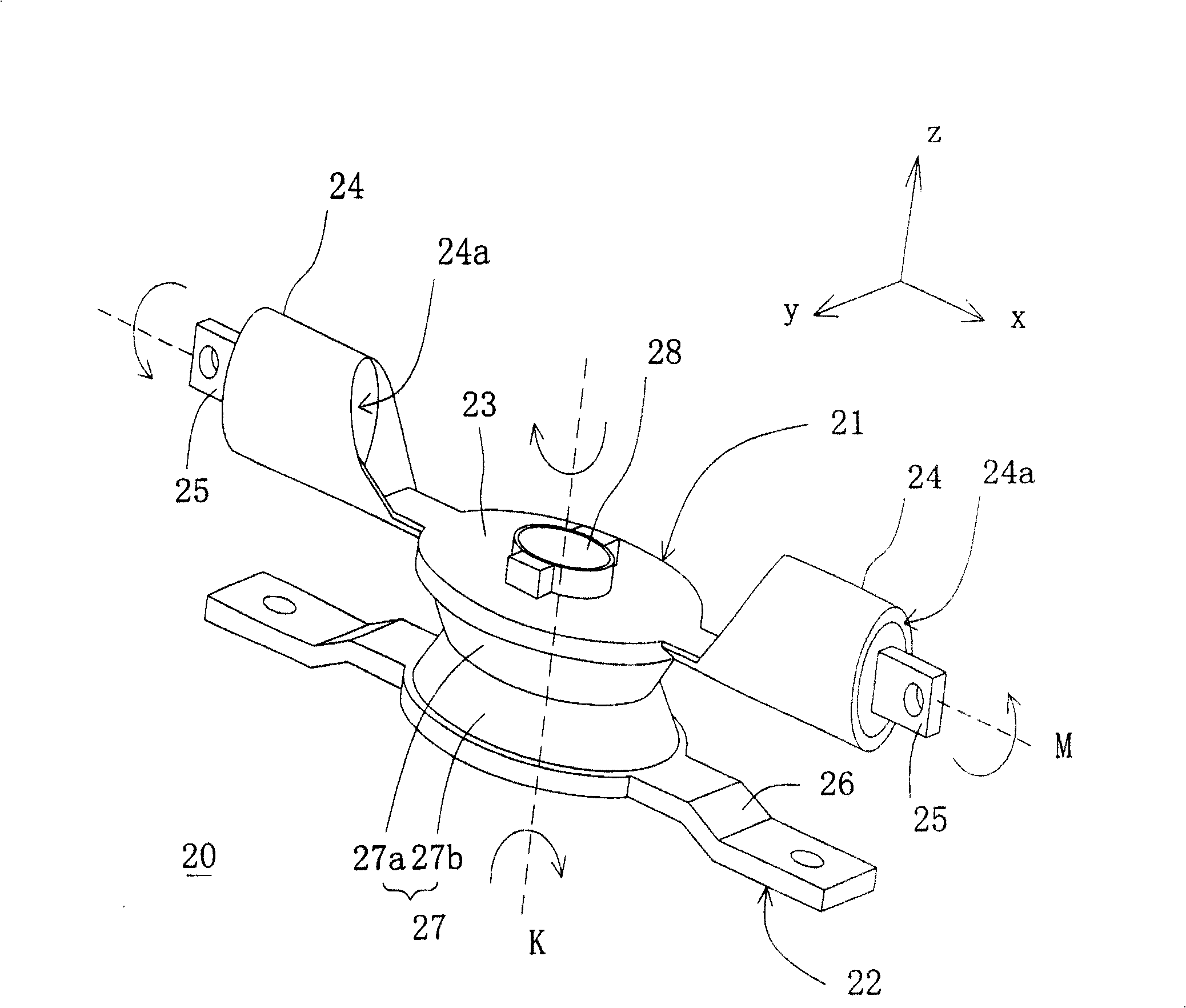 Dual-axis pivot mechanism and electronic device using same