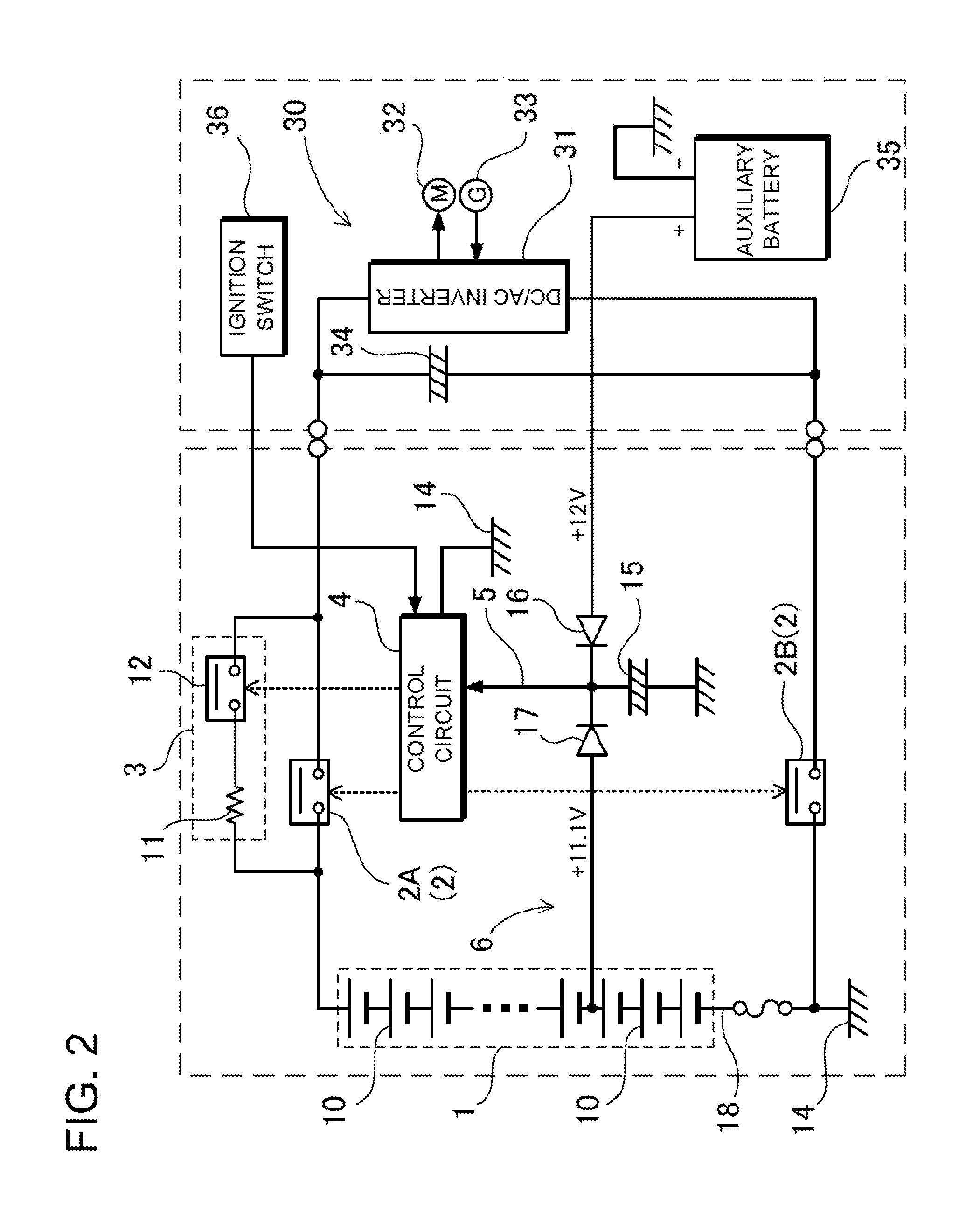 Car power source apparatus and vehicle equipped with the power source apparatus