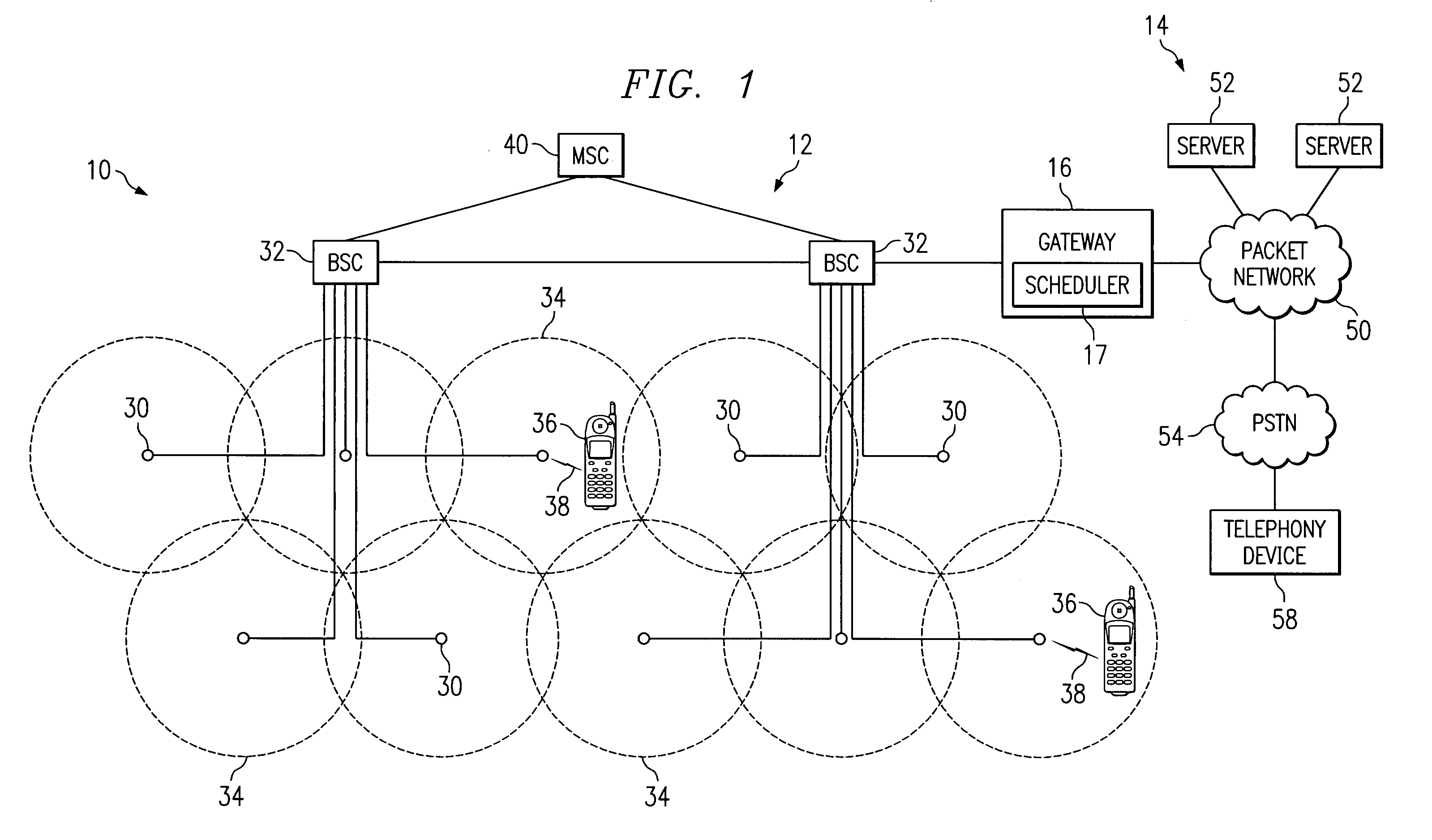 Method and system for sharing over-allocated bandwidth between different classes of service in a wireless network