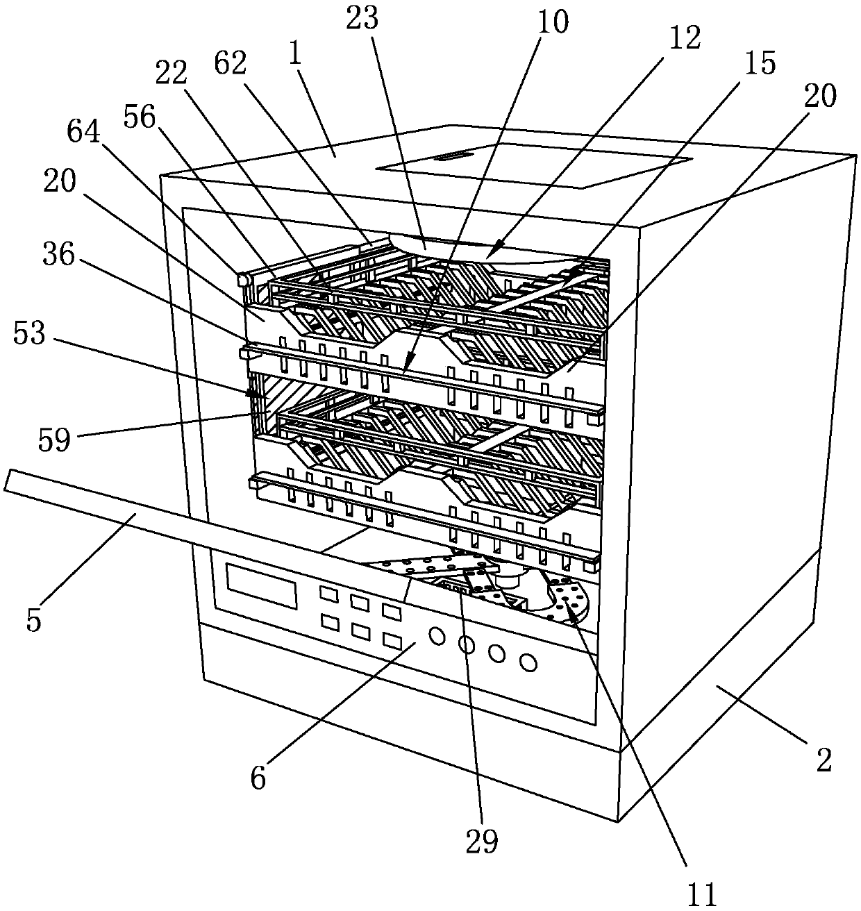 Dishwasher with detachable bowl basket assembly and installation method of bowl basket assembly