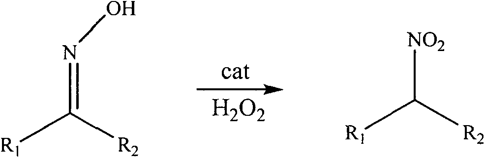 Green synthesis method for preparing nitroalkanes by oxime oxidation