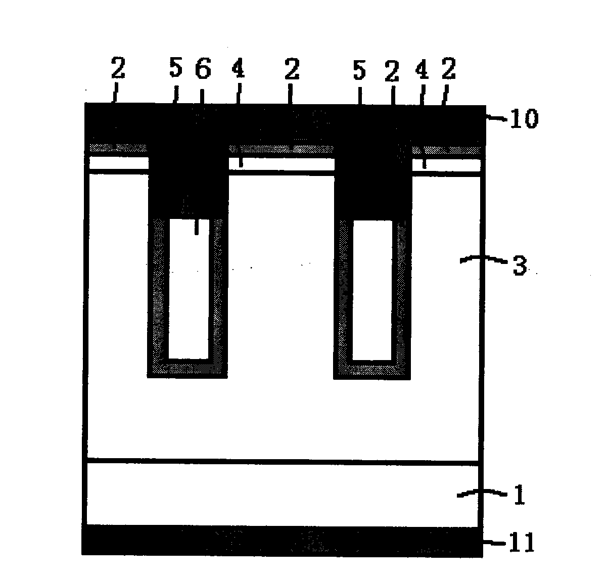Schottky semiconductor device with grooves and preparation method thereof