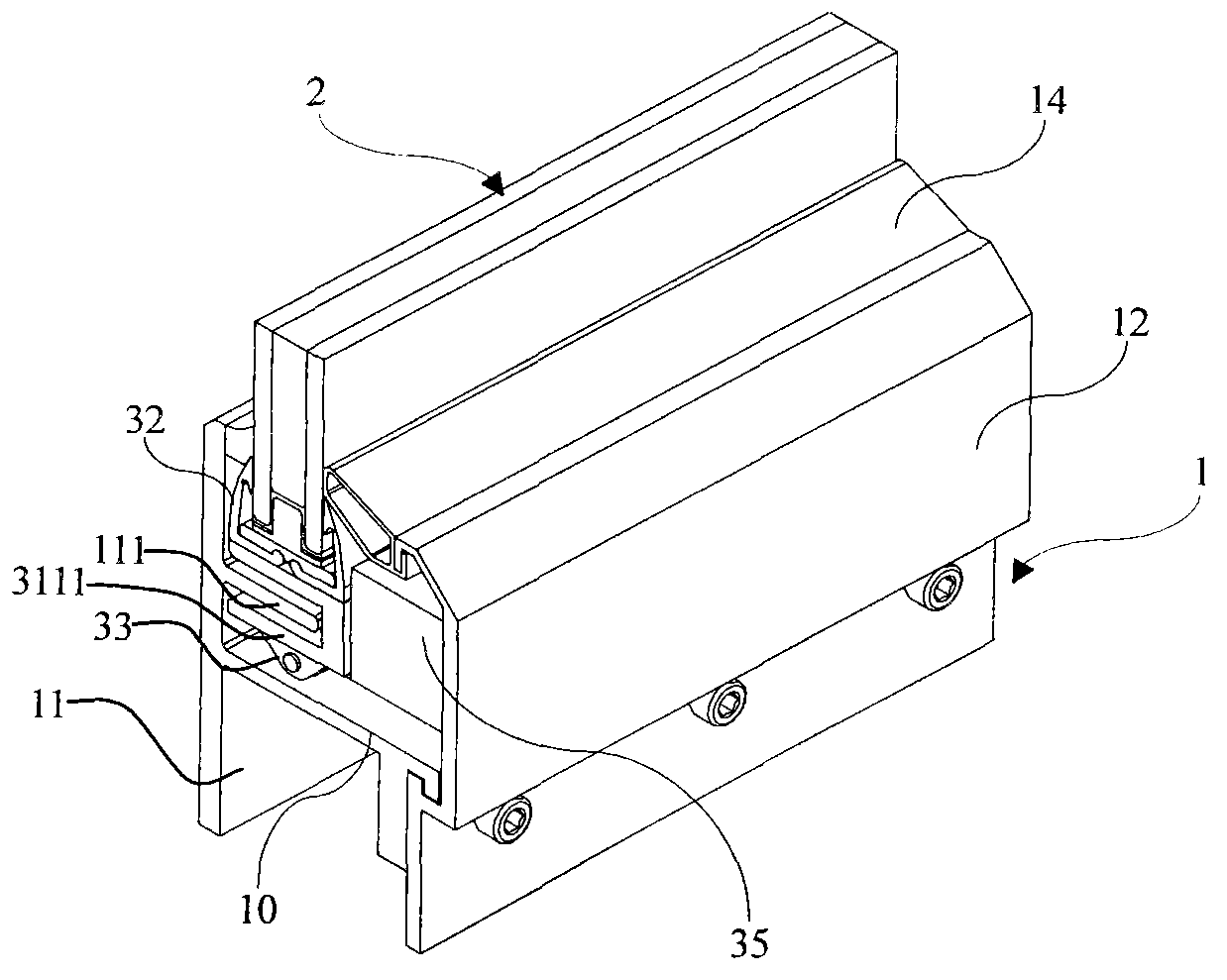 Gunship transparent part fastening structure with explosion preventing and buffering functions and fastening method