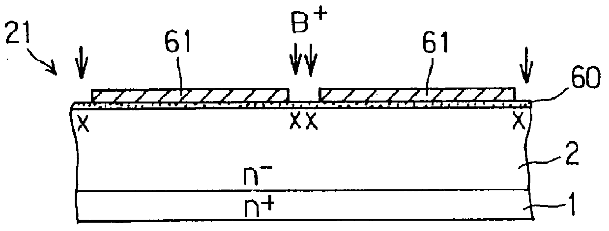 Production method of a vertical type MOSFET