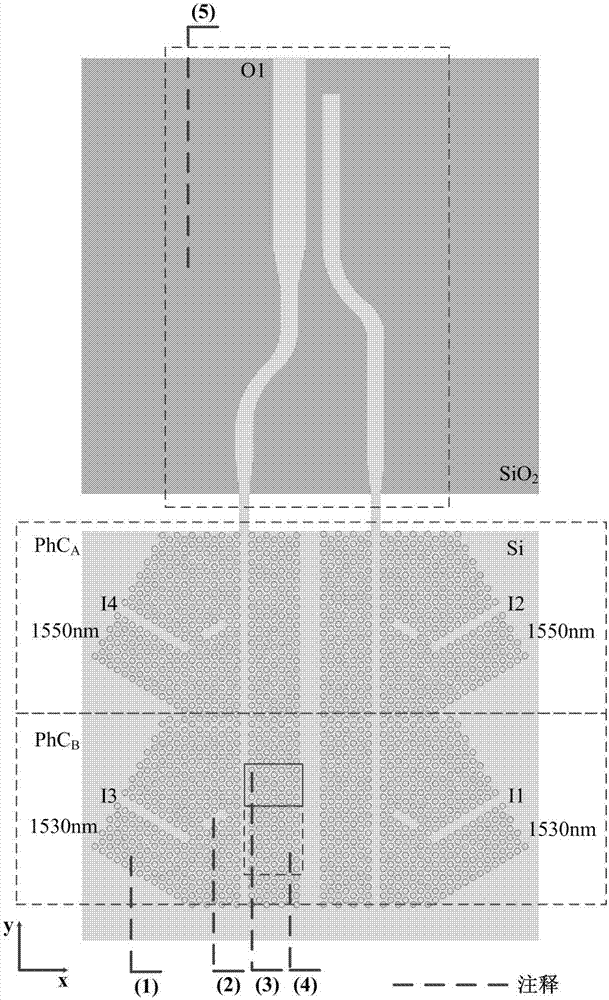 Wavelength division and mode division hybrid multiplexer based on photonic crystal and nanowire waveguide