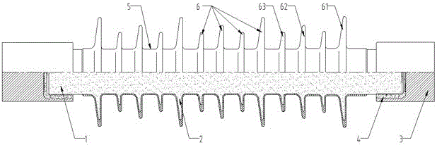 Rod-shaped column type porcelain-polymer composite insulator for electrified railway and preparation method thereof