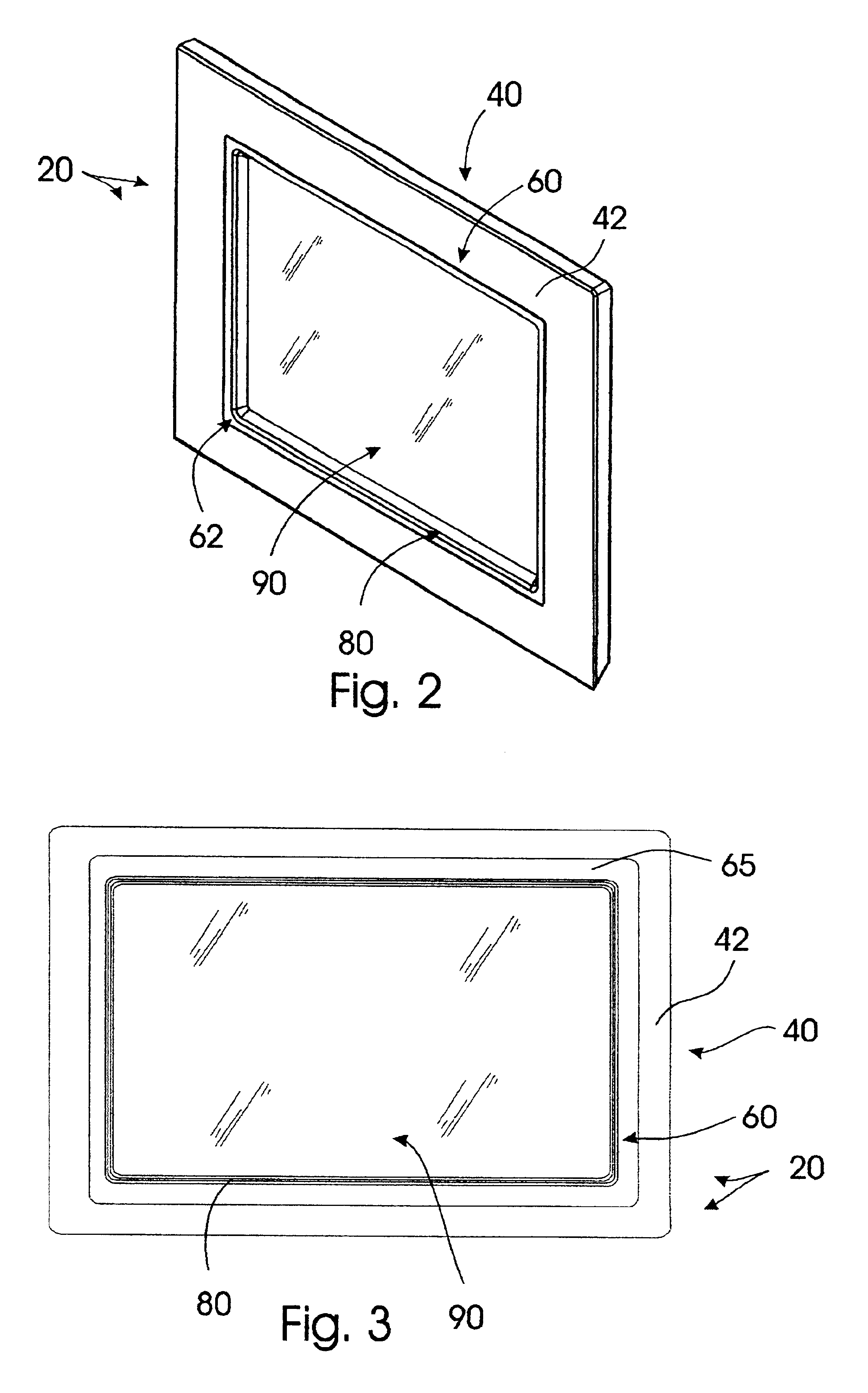 Unitary molded lens filter for touch screen interface