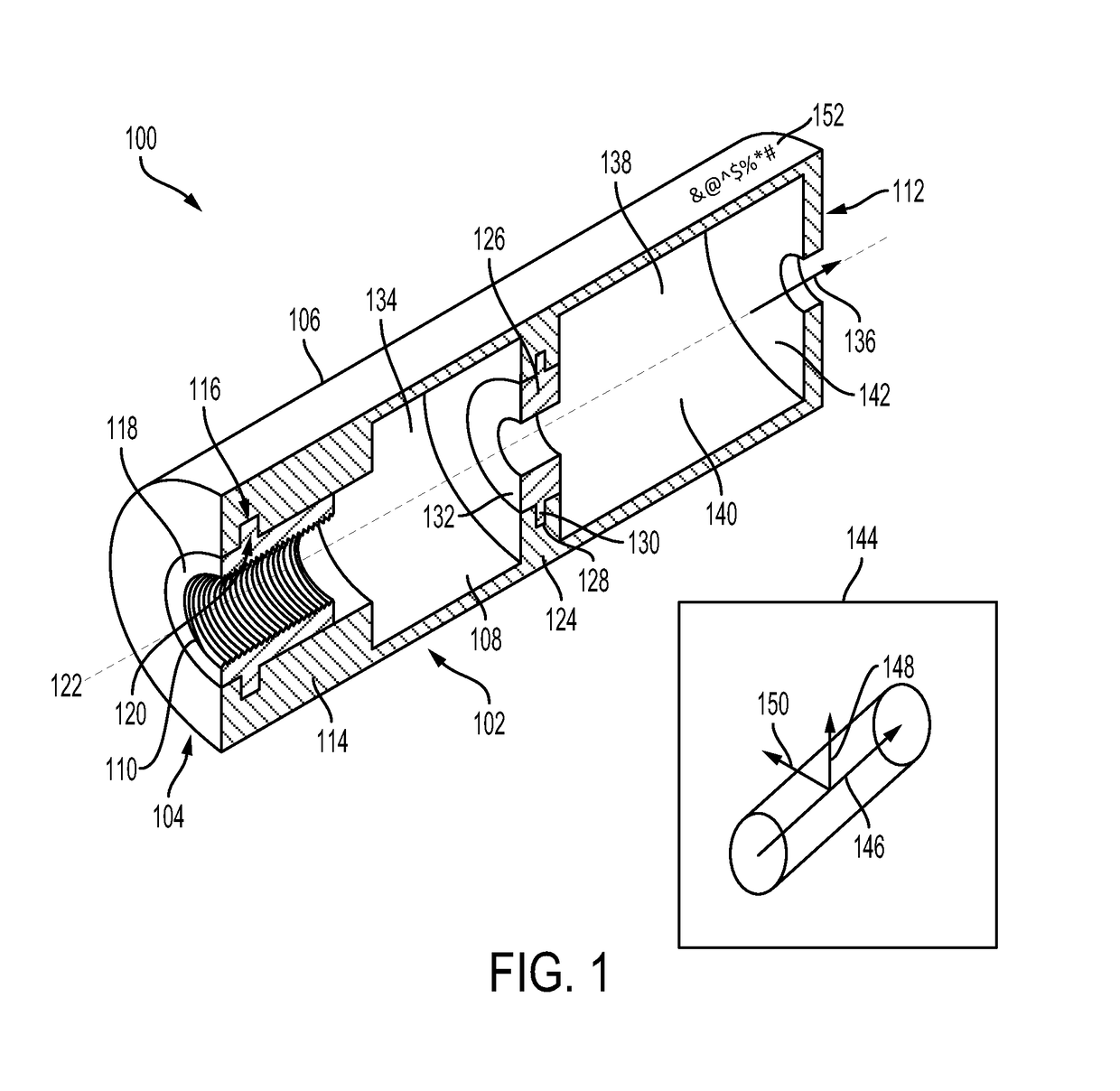 Firearm suppressor insert retained by encapsulating parent material