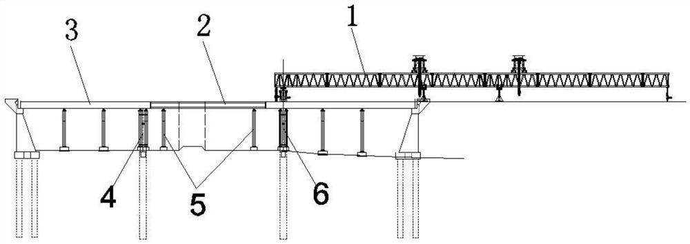 Construction method for dismantling wide continuous beam over railway business line