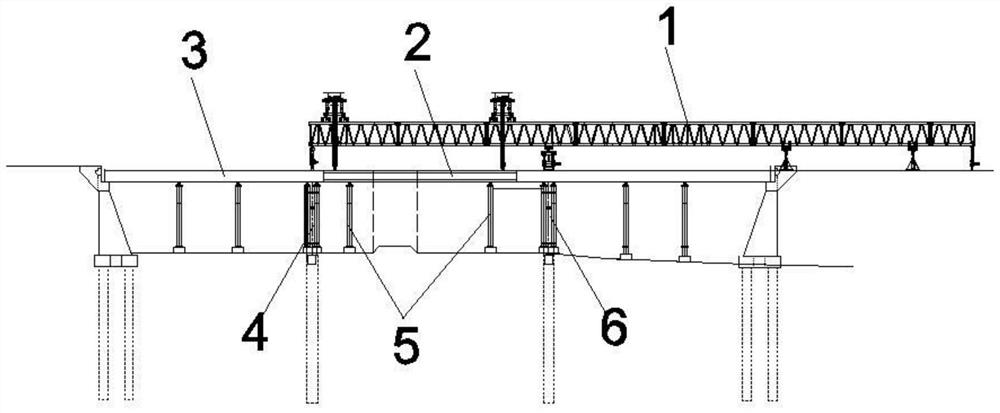 Construction method for dismantling wide continuous beam over railway business line