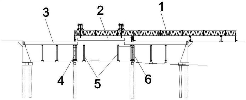 Construction method for dismantling wide continuous beam over railway business line