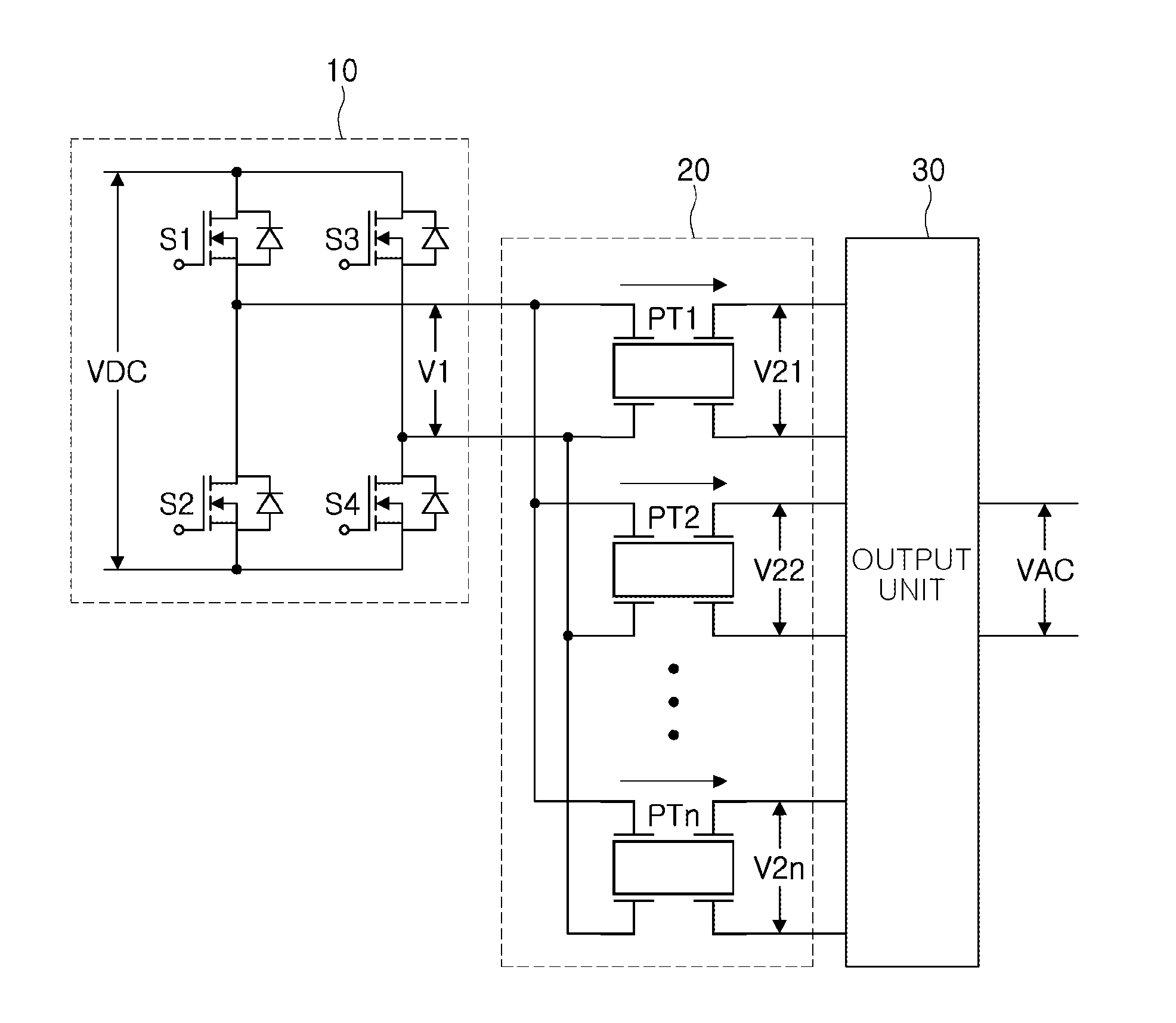 Dc-ac power converting circuit