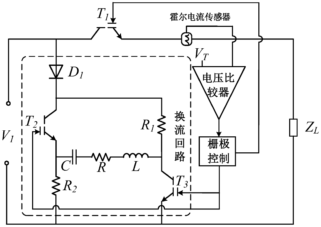 Direct-current solid-state circuit breaker based on cathode short-circuit grid-control thyristor