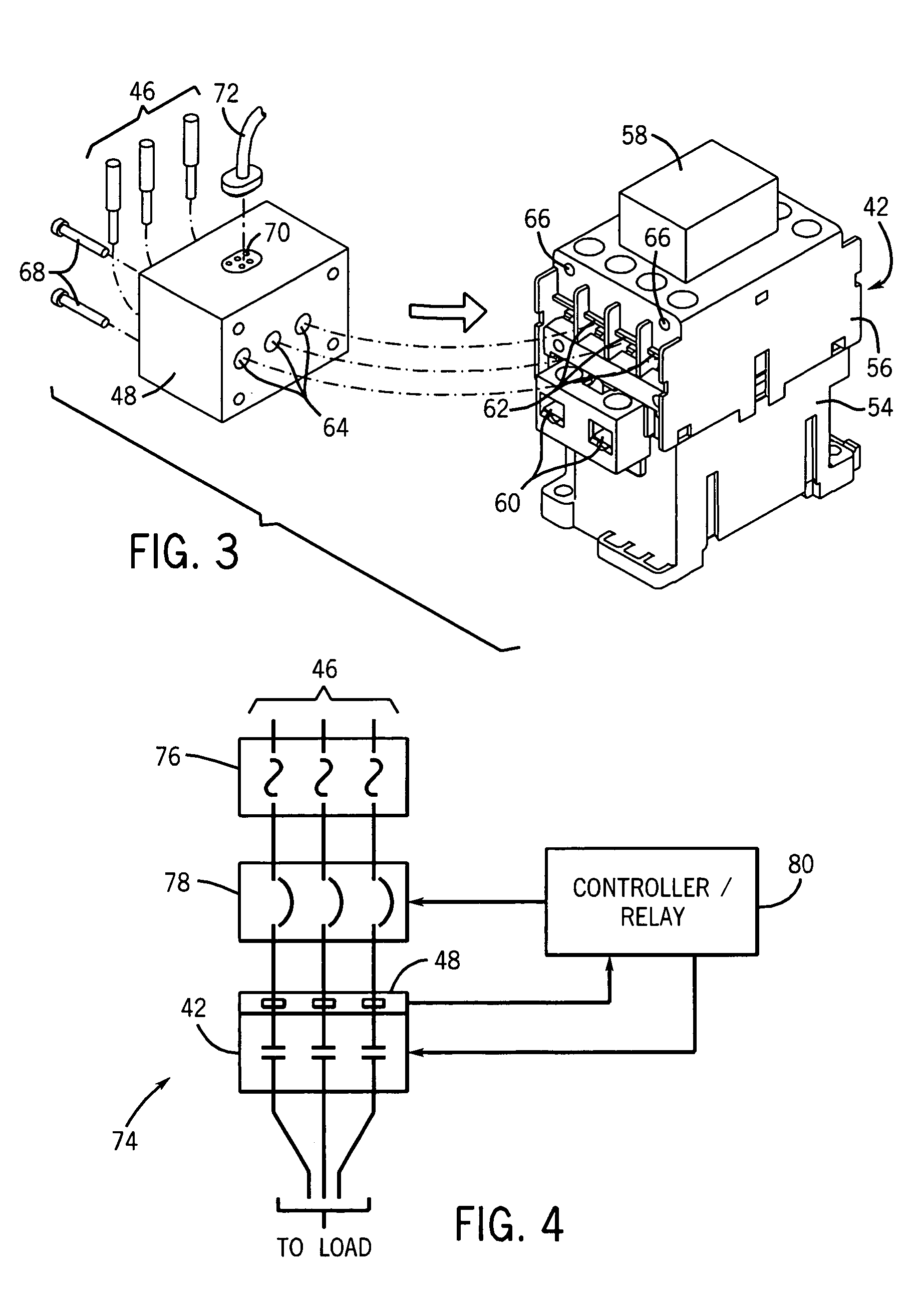 Electrical contactor current sensing system and method