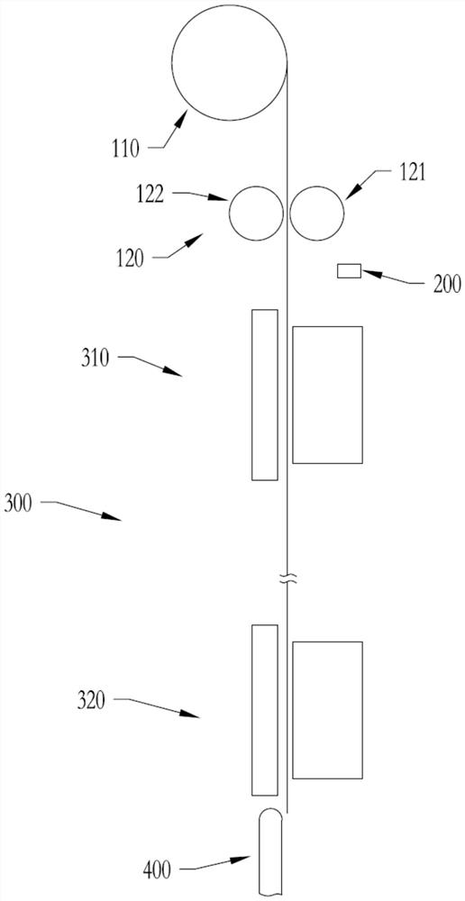 Tab die cutting method for inter-coating pole piece