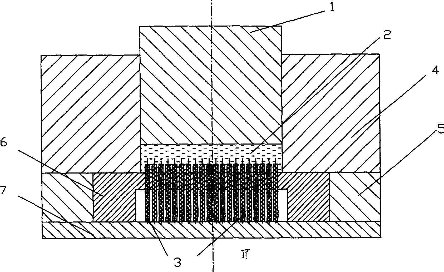 Die-casting die of 3D columnar fin type radiator and its die-casting method