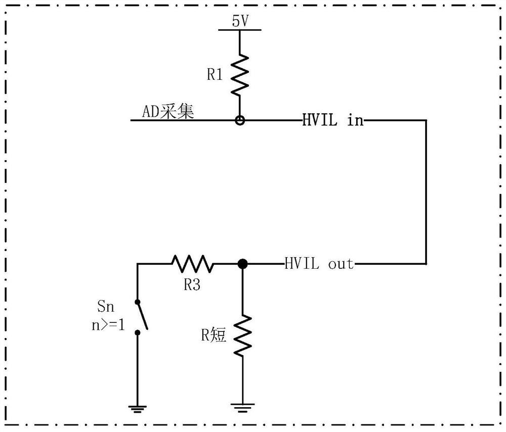 High-voltage interlocking detection circuit and fault detection method