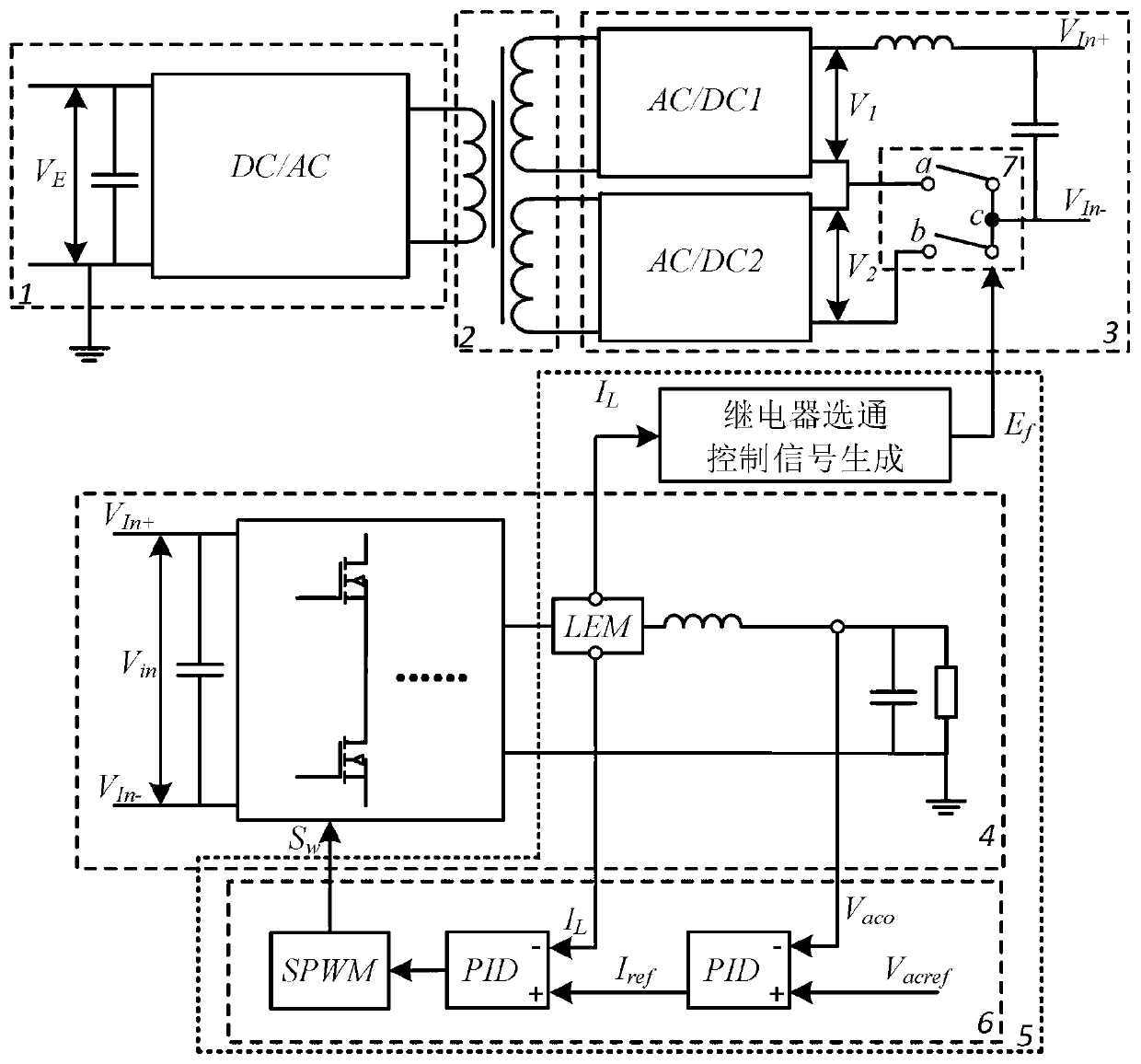 Inverter based on series voltage switching at input terminal and its short-circuit loss suppression method