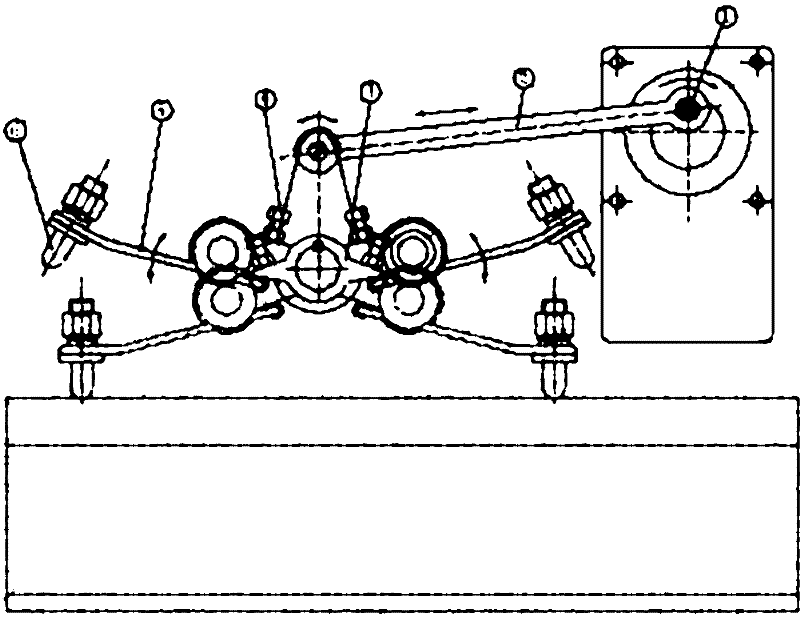 Elastic knocking device for track fastener detection trolley