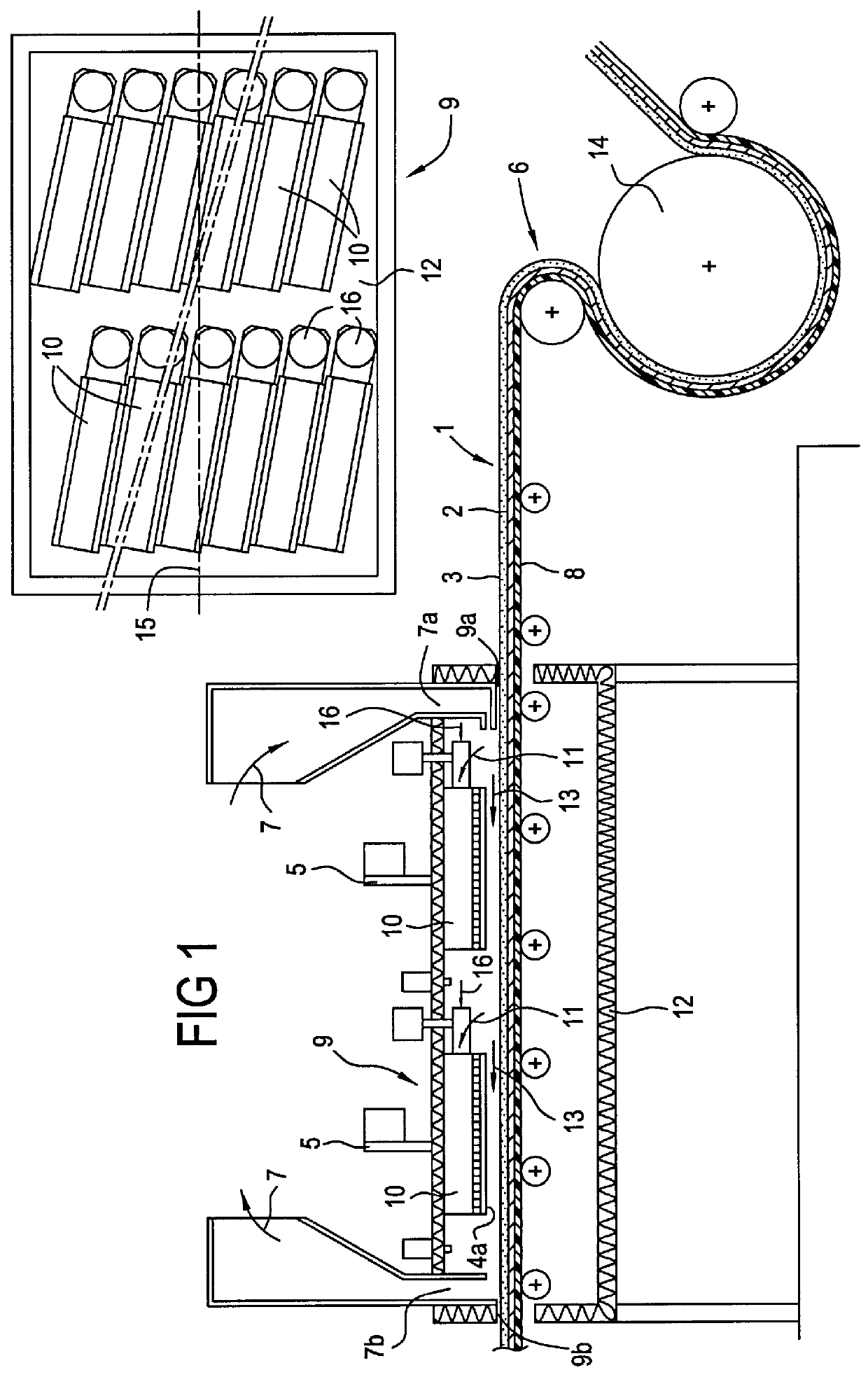 Process and plant for manufacturing a composite plastic structure, for example a floor covering