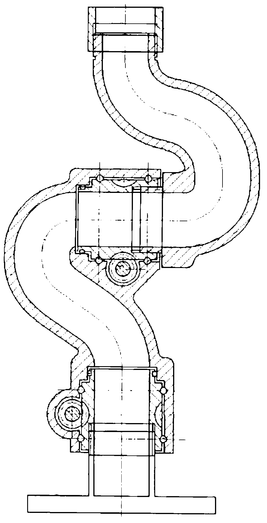 Fire-fighting monitor with in-parallel two-freedom-degree type slewing mechanisms