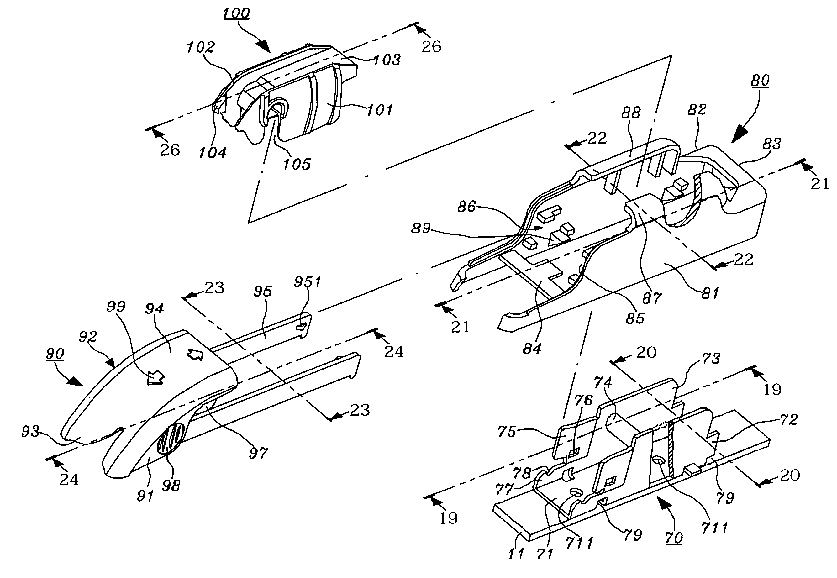 Connecting device for a windshield wiper having no support frame and hook type windshield wiper arm
