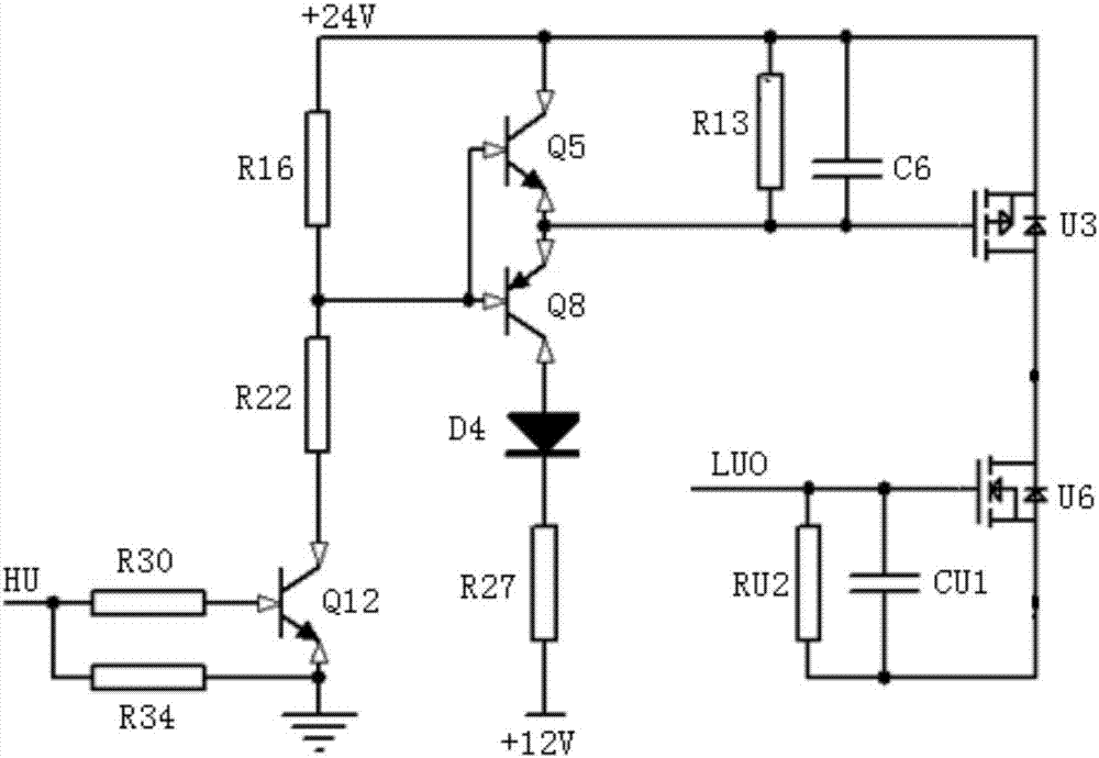 High-efficiency energy-efficient P+N channel drive circuit
