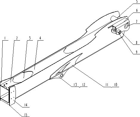 Main jib structure for fork installing machine