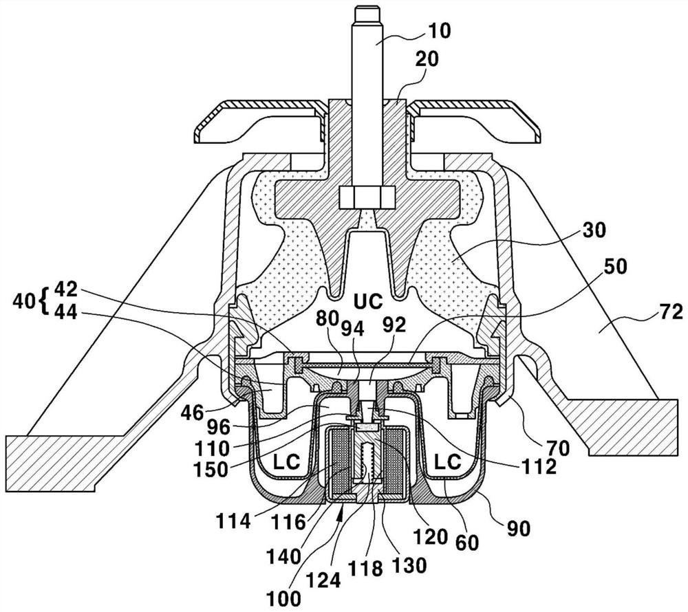Operating sound cancelling device for semi-active engine mount of vehicle