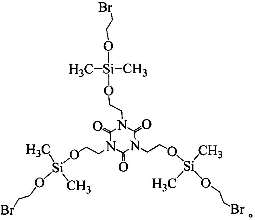 Tris(2-dimethylbromoethoxysilyloxyethyl) isocyanurate compound and preparation method thereof