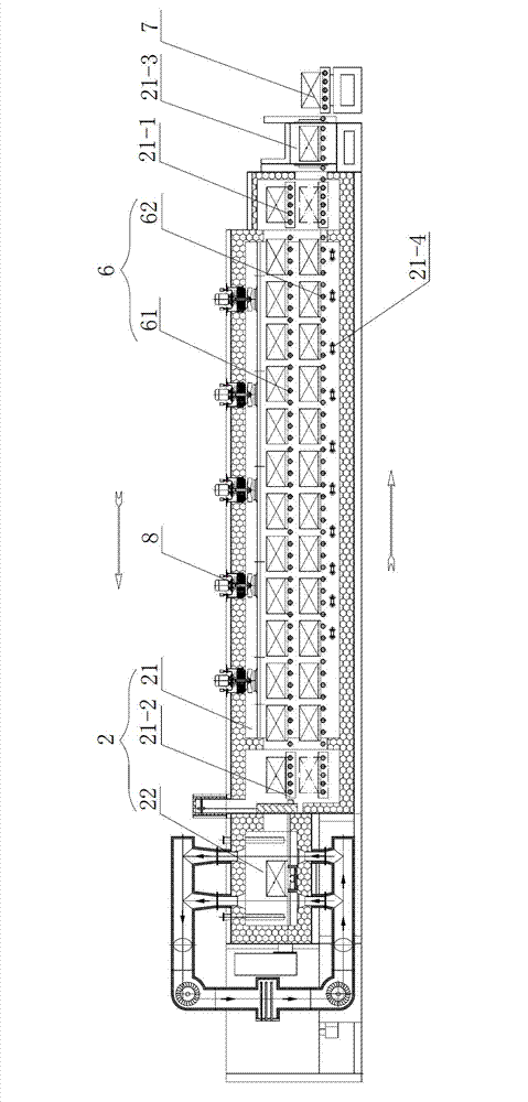 Roller-type spheroidizing annealing production line and isothermal spheroidizing annealing method