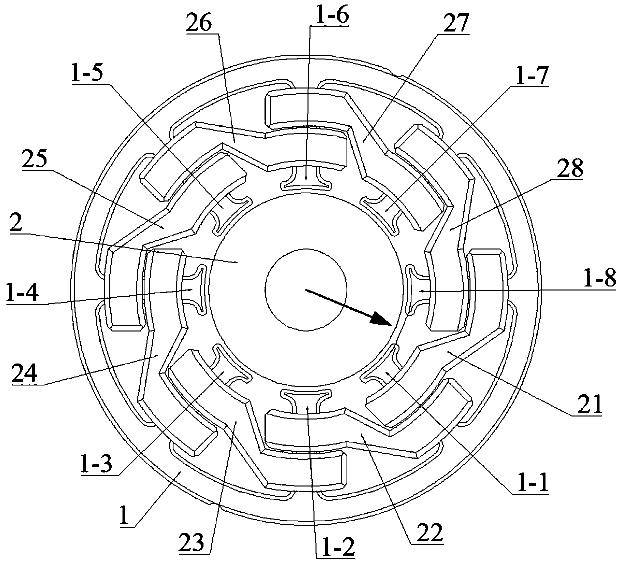 An electromagnetic drive and positioning device for a random four-state waveguide switch