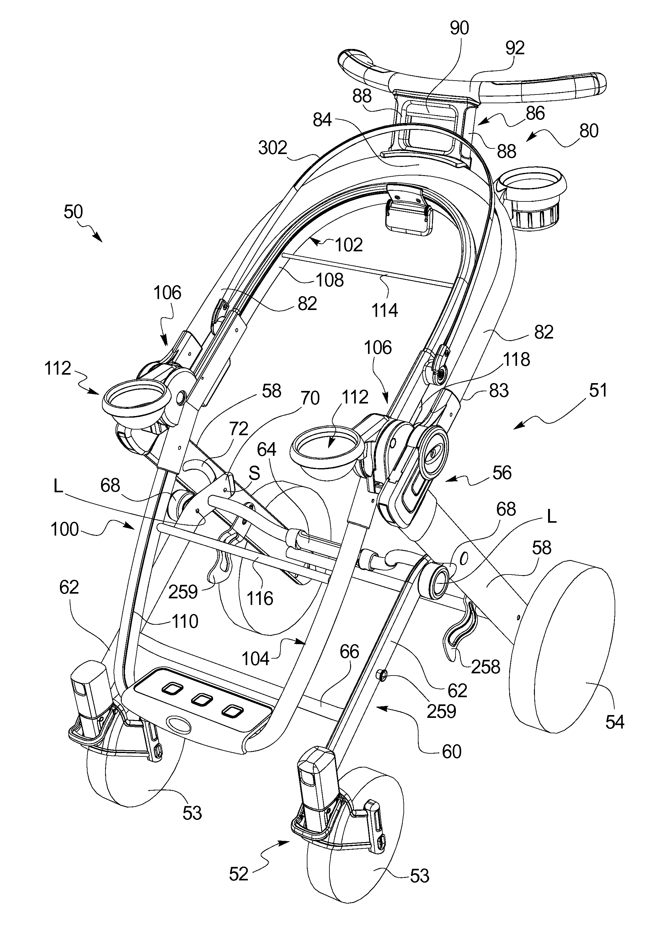 Foldable Stroller and Fold Linkage for Same