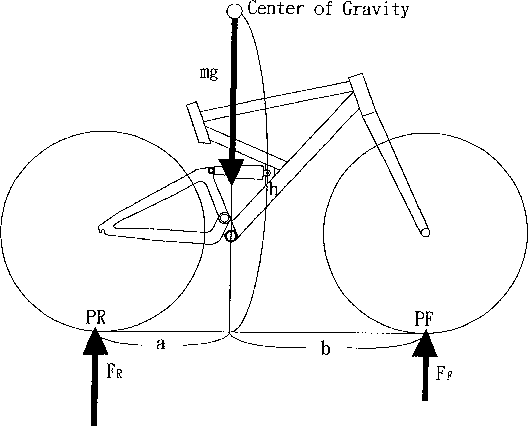 Bicycle with rear suspension avoiding vibration