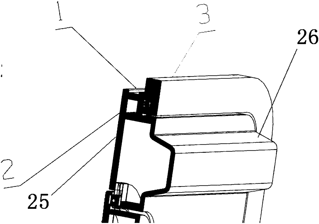 An electric control springboard type rear hatch mechanism