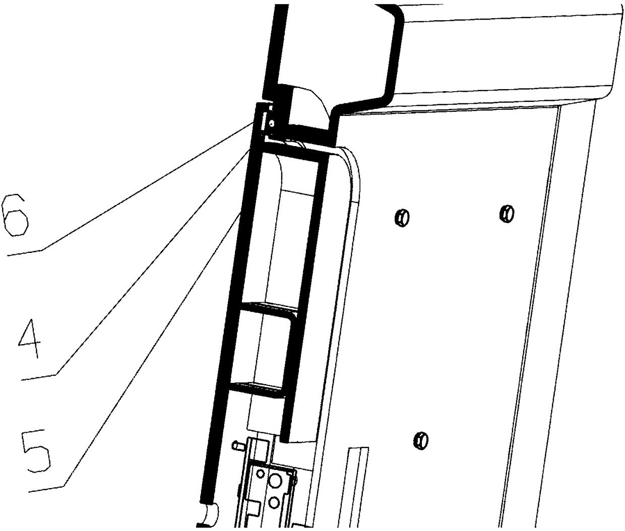 An electric control springboard type rear hatch mechanism