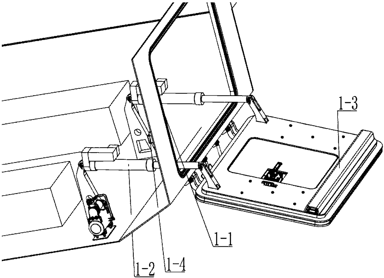 An electric control springboard type rear hatch mechanism