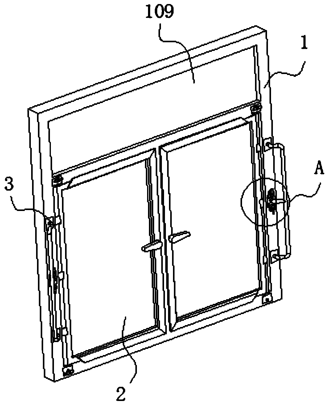 Convenient-to-dismount aluminum alloy fireproof window