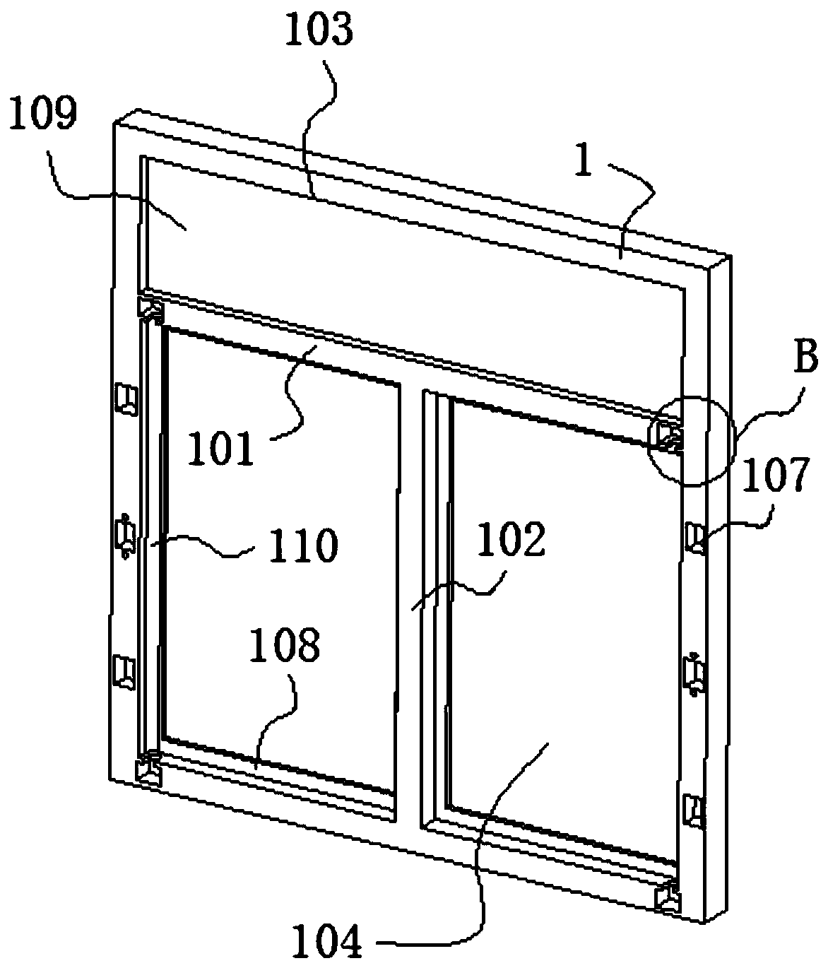 Convenient-to-dismount aluminum alloy fireproof window