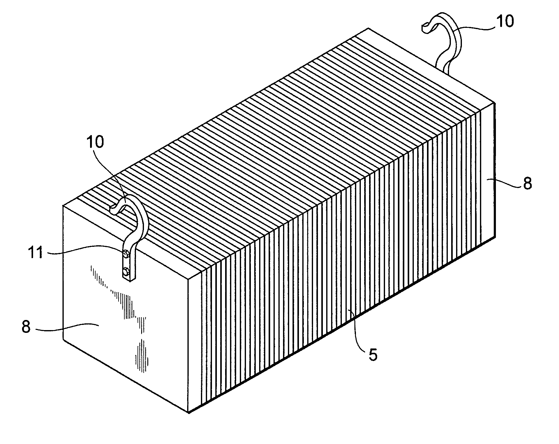 Fuel cell stack, installation structure of fuel cell stack, method of transporting fuel cell stack, and method of mounting fuel cell stack on vehicle