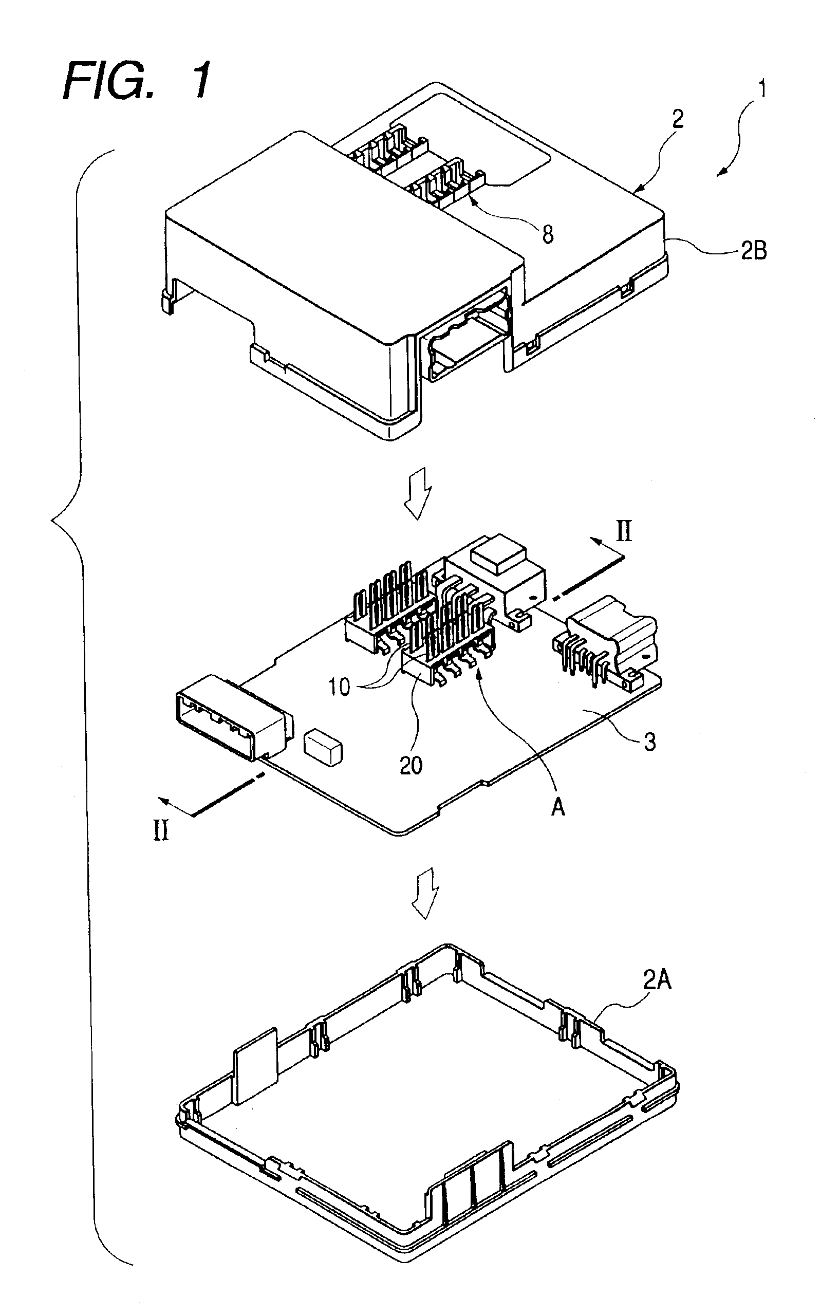 Mounting structure of fuse connection terminals on board