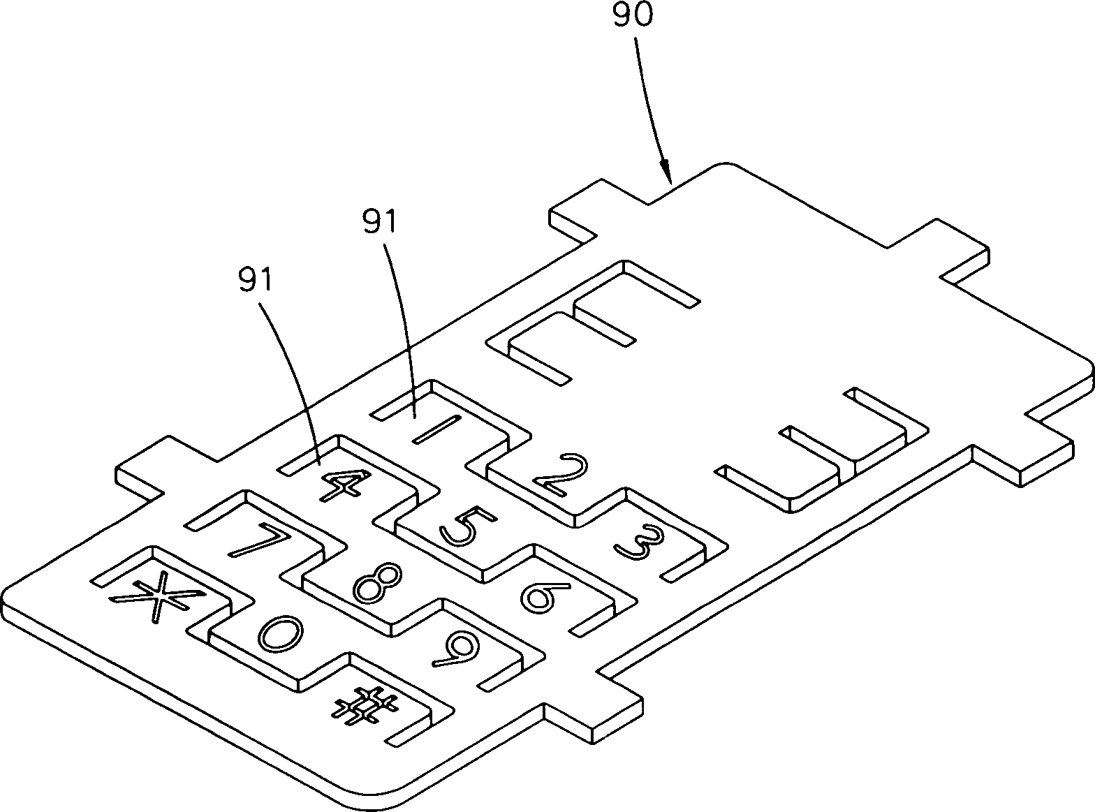 Key with metal luster