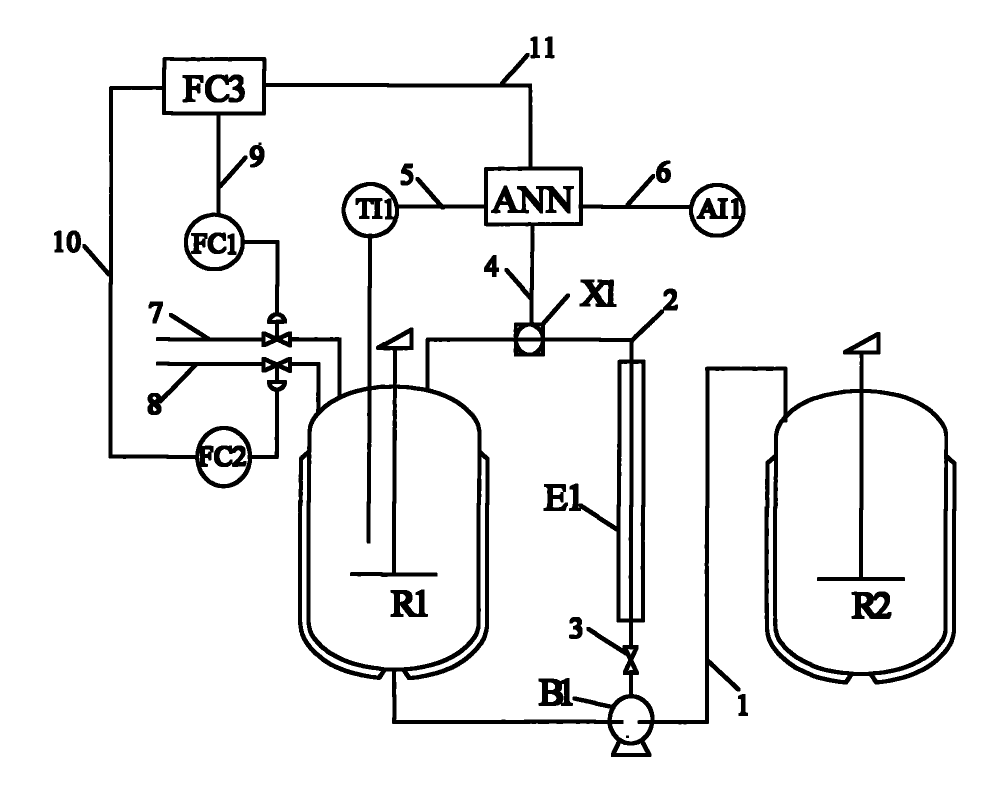 Method and device for detecting and controlling acetoacetic ester continuous reaction system on line
