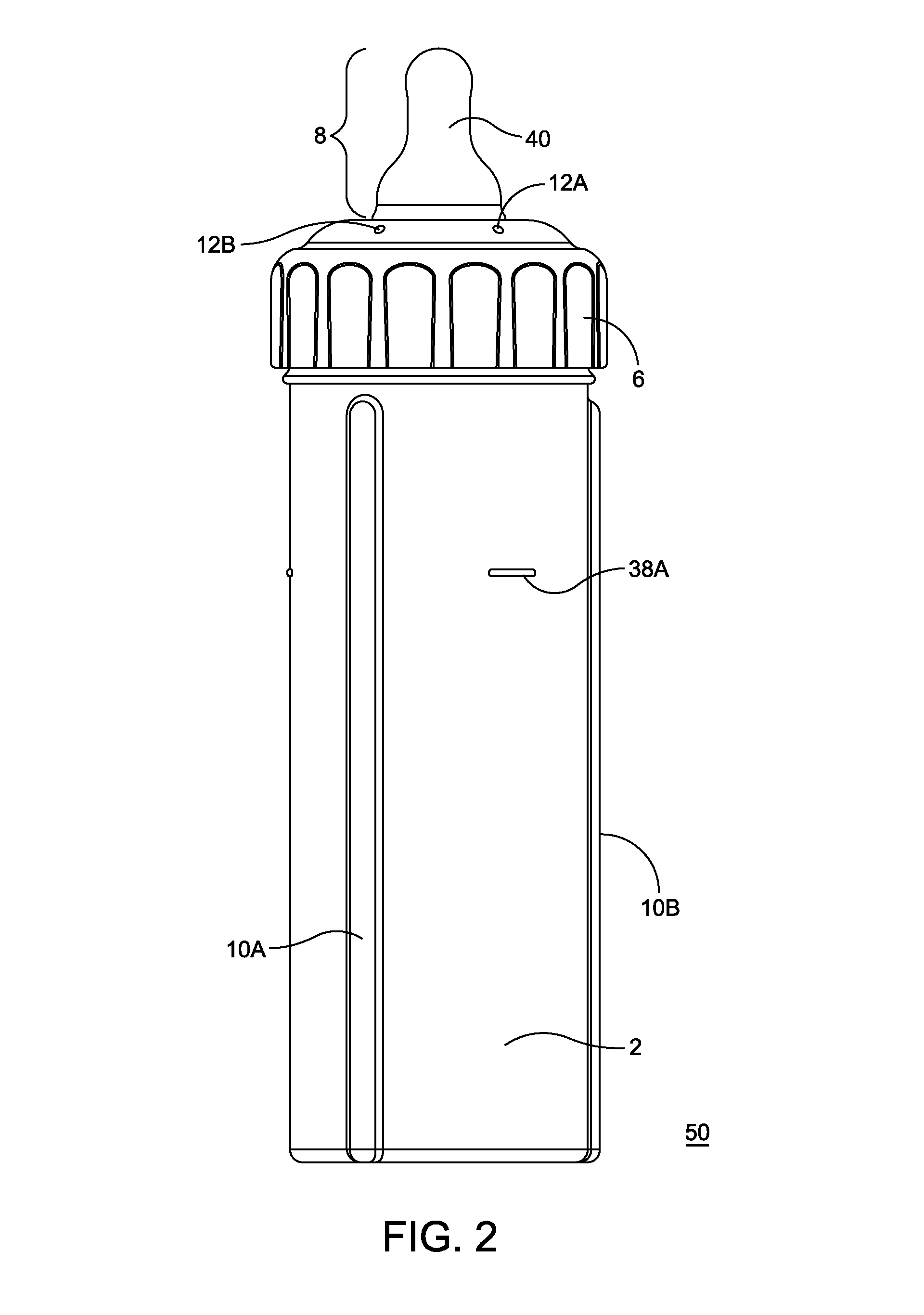 Venting baby bottle